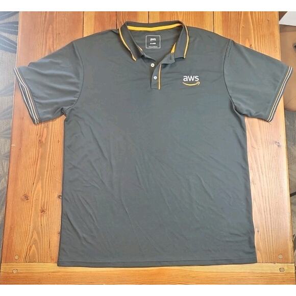 AWS Gray Polo T-shirt Men's Size 3x Large - Picture 1 of 8